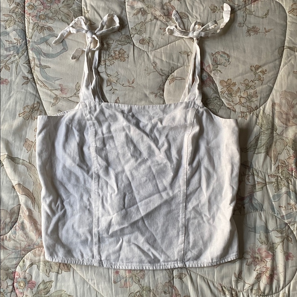 Old Navy White Camisole with Tie Straps